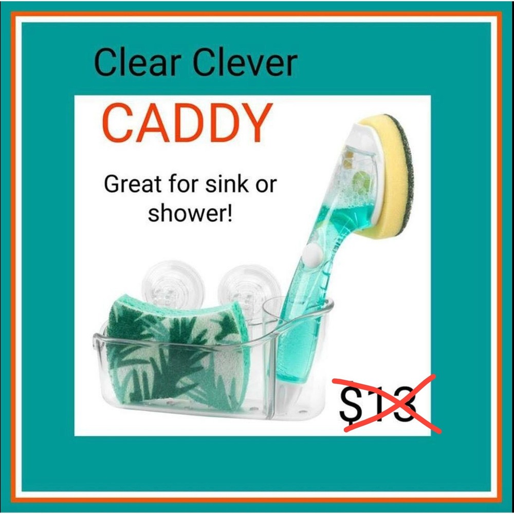 Clear Clever Caddy Sink Shower Organizer Suction Cups‎ by Clever Container